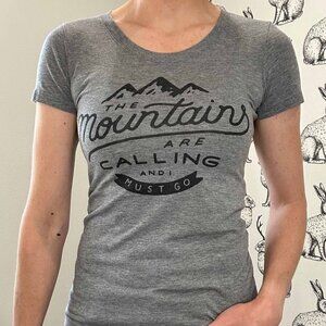 Women's Mountains Are Calling T-Shirt Grey SzS